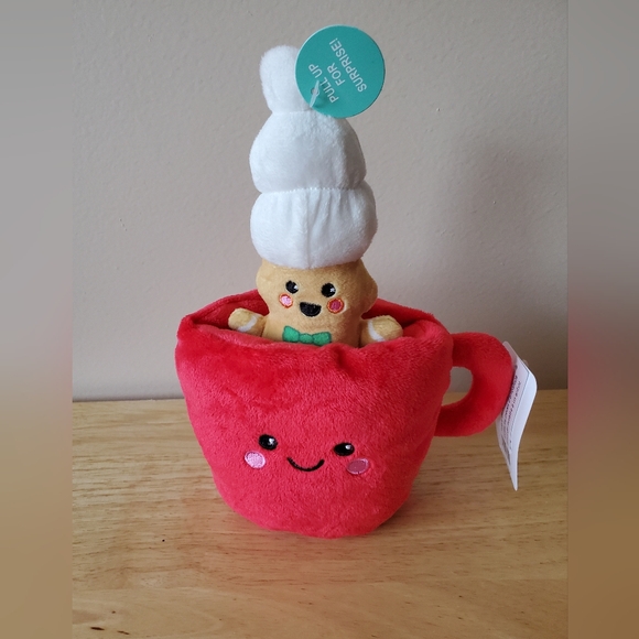 Plush Gingerbread Man In Red Plush Mug New - Picture 2 of 6